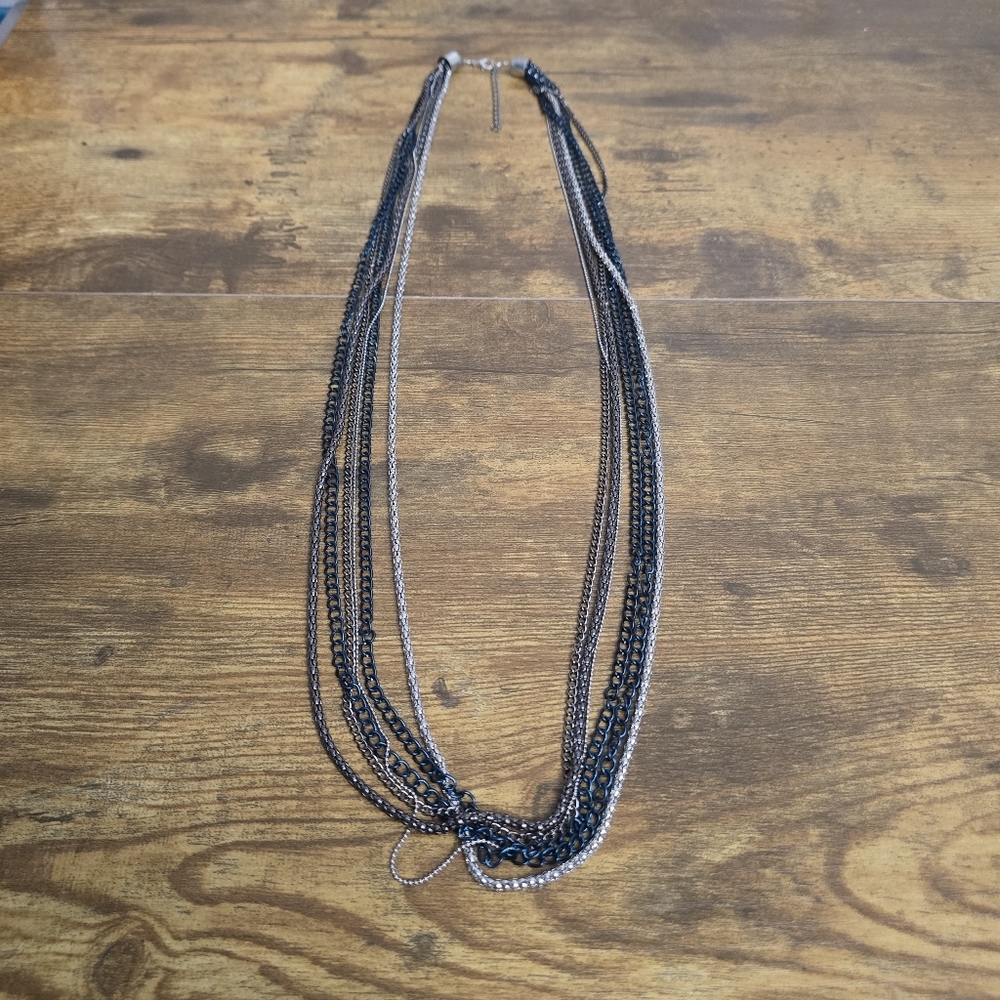 Black and Silver Multi-Strand Necklace